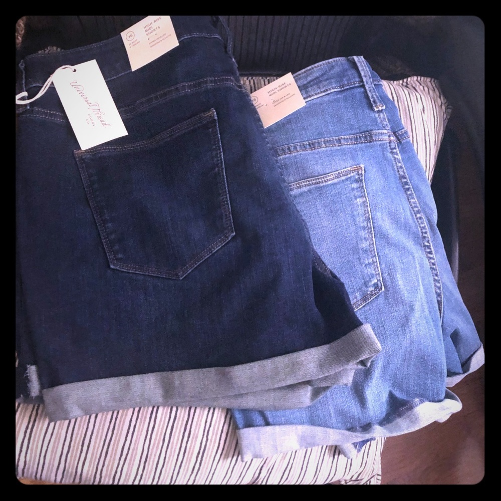 Universal Thread high-rise midi shorts (2 PAIRS)